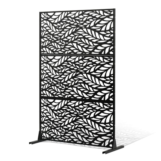 Metal Privacy Screen, 47" W x 72" H, Outdoor Privacy Screens & Panels, Freestanding Outdoor Divider with V952-DLSHWYSPMJS7J715TV0