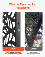 Metal Privacy Screen, 47" W x 72" H, Outdoor Privacy Screens & Panels, Freestanding Outdoor Divider with V952-DLSHWYSPMJS7J715TV0