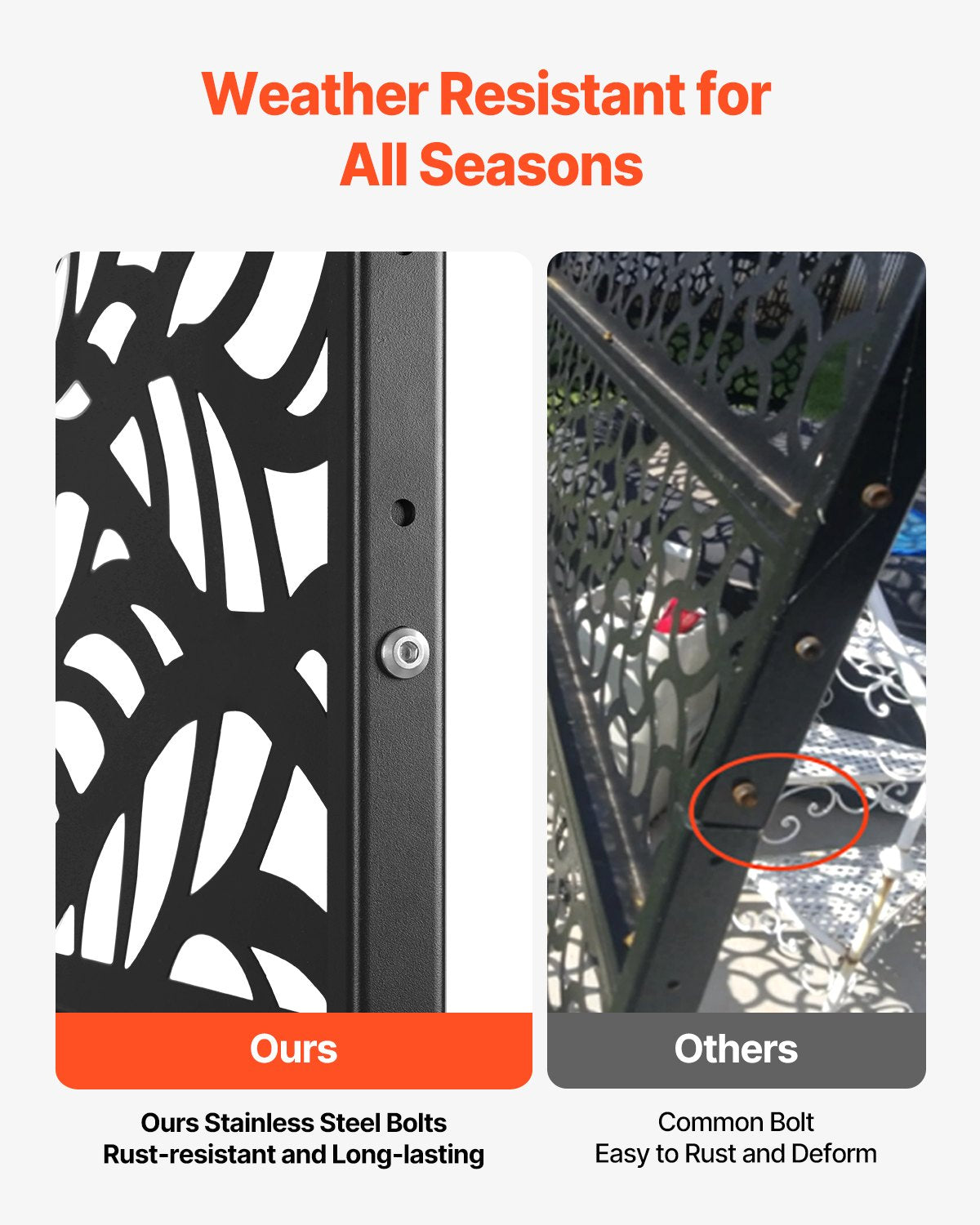 Metal Privacy Screen, 47" W x 72" H, Outdoor Privacy Screens & Panels, Freestanding Outdoor Divider with V952-DLSHWYSPMJS7J715TV0