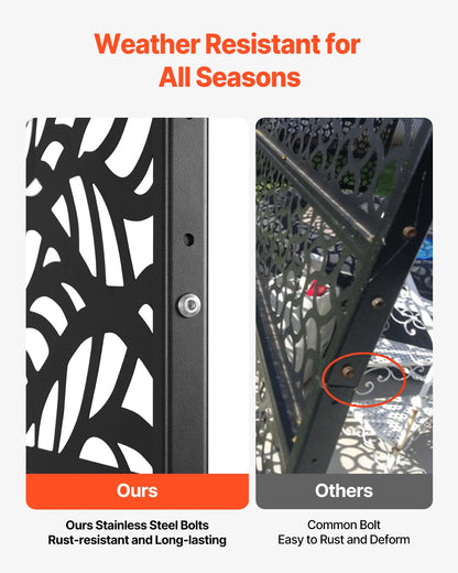Metal Privacy Screen, 47" W x 72" H, Outdoor Privacy Screens & Panels, Freestanding Outdoor Divider with V952-DLSHWYSPMJS7J715TV0