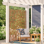 Metal Privacy Screen, 120 x 193cm, Outdoor Privacy Screens 3-Panel, Freestanding Outdoor Divider with Stand, V952-DLSHWYSPMJS7ZTJD3V0