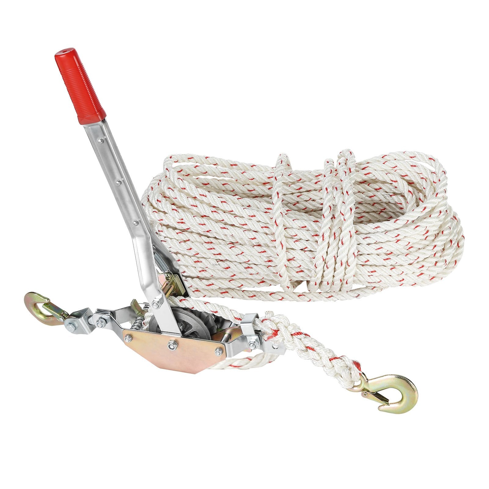 Rope Puller, 3/4 Ton Pulling Capacity, with 30.48 m of 15 mm dia. Rope, 2 Hook, Come Along Winch, Heavy Duty V952-DLSJXQ34T100P5QJIV0