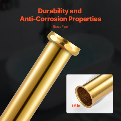 PVC Freestanding Tub Drain Kit, 2 Brass Tail Pipes, Bathtub Drain Rough-in Kit, with PVC Adapter of V952-DLSYGPSGPVCTF565AV0