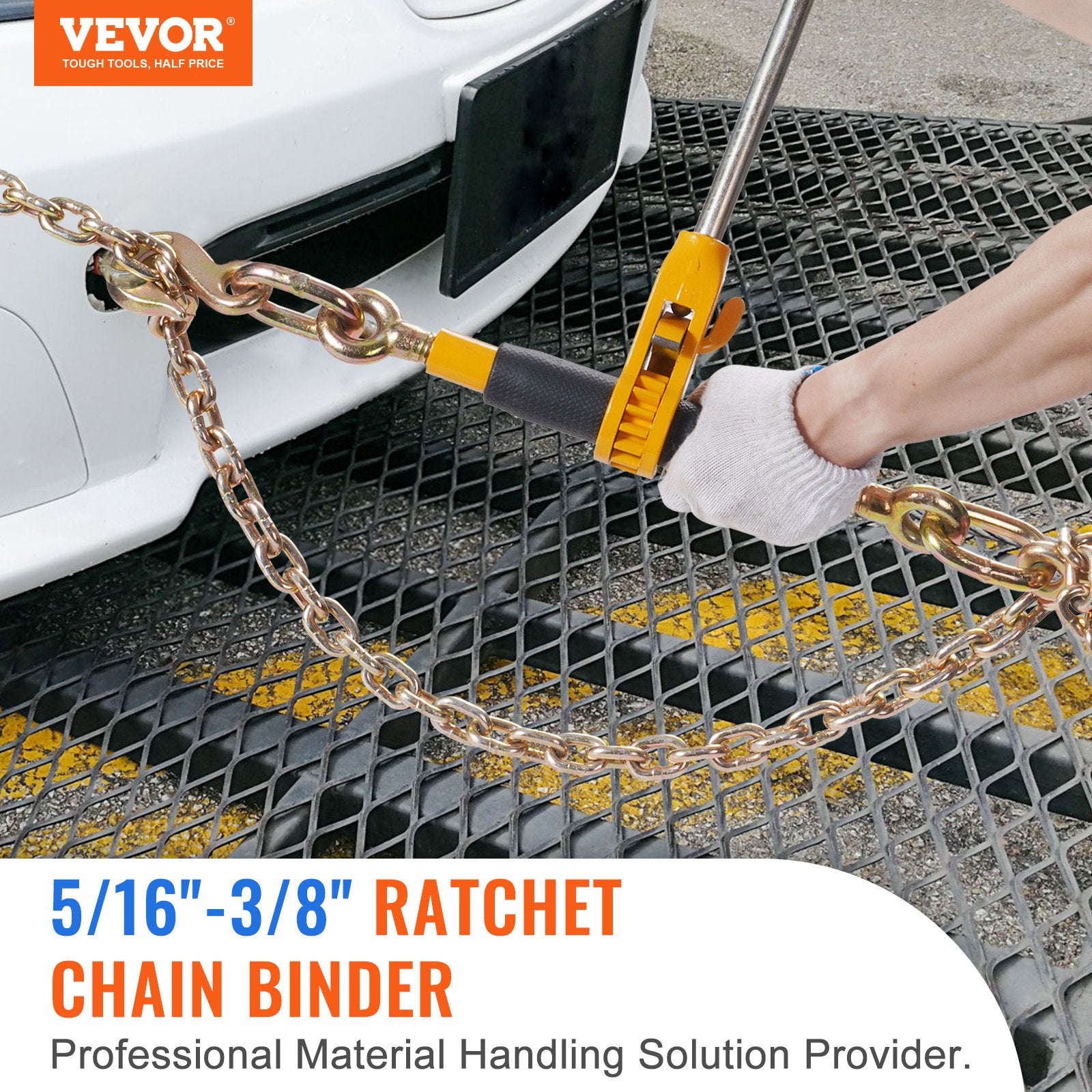 Ratchet Chain Binder 5/16"-3/8" Load Binders 7100 lbs w/ G80 Chains 4 Pcs V952-DLTJLLJQBBTYCUL6GV0