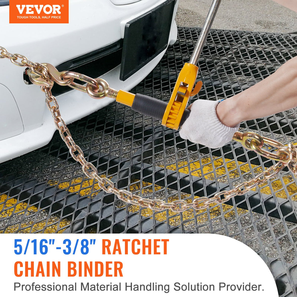 Ratchet Chain Binder 5/16"-3/8" Load Binders 7100 lbs w/ G80 Chains 4 Pcs V952-DLTJLLJQBBTYCUL6GV0