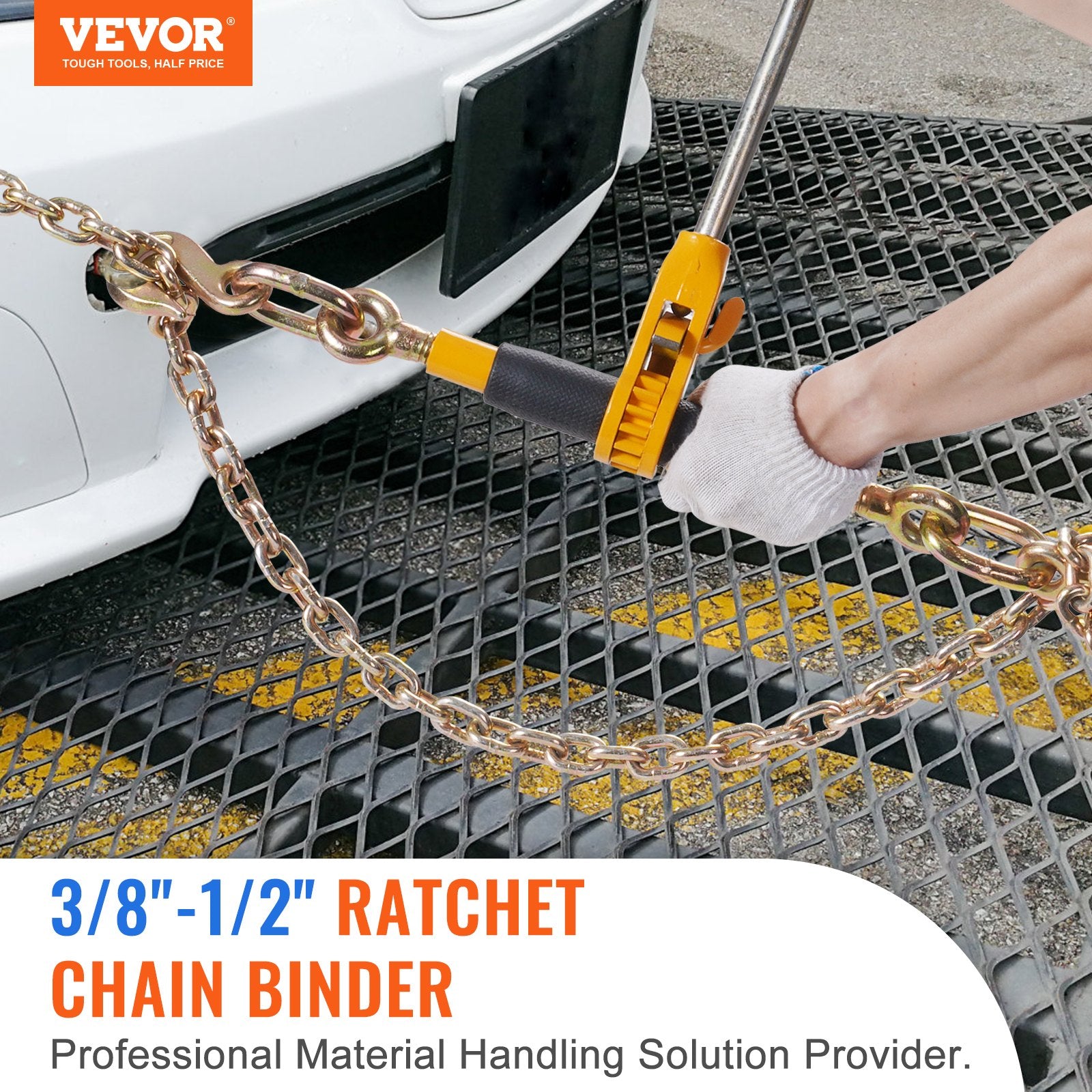 Ratchet Chain Binder 2PCS, 0.9-1.2 cm Heavy Duty Load Binders, with G80 Chains 5443 kg Secure Load Limit, V952-DLTJLLJQTYCBBHNAQV0