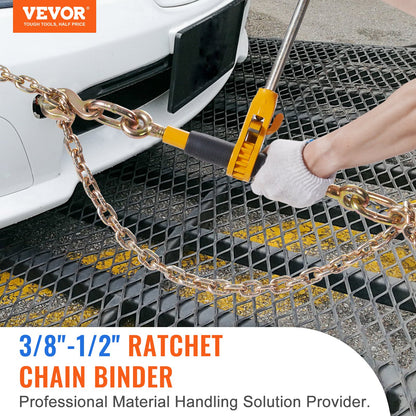 Ratchet Chain Binder 2PCS, 0.9-1.2 cm Heavy Duty Load Binders, with G80 Chains 5443 kg Secure Load Limit, V952-DLTJLLJQTYCBBHNAQV0
