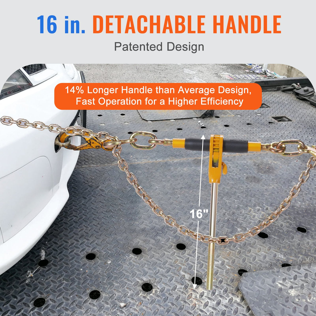 Ratchet Chain Binder 2PCS, 0.9-1.2 cm Heavy Duty Load Binders, with G80 Chains 5443 kg Secure Load Limit, V952-DLTJLLJQTYCBBHNAQV0
