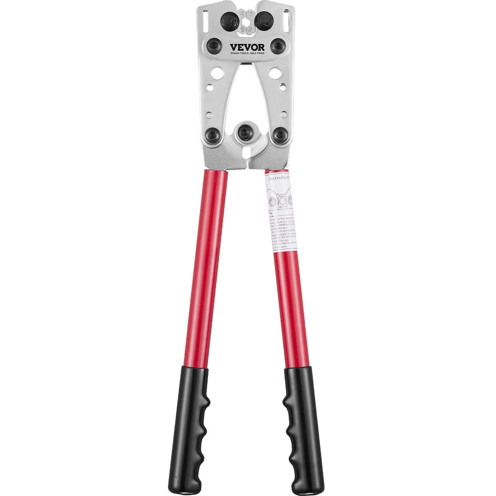 Battery Cable Lug Crimping Tool, 10-1/0AWG Aluminum Terminal Battery Lug Crimper, with 60PCS Aluminum Ring V952-DLYJQTLDL1010SBO2V0