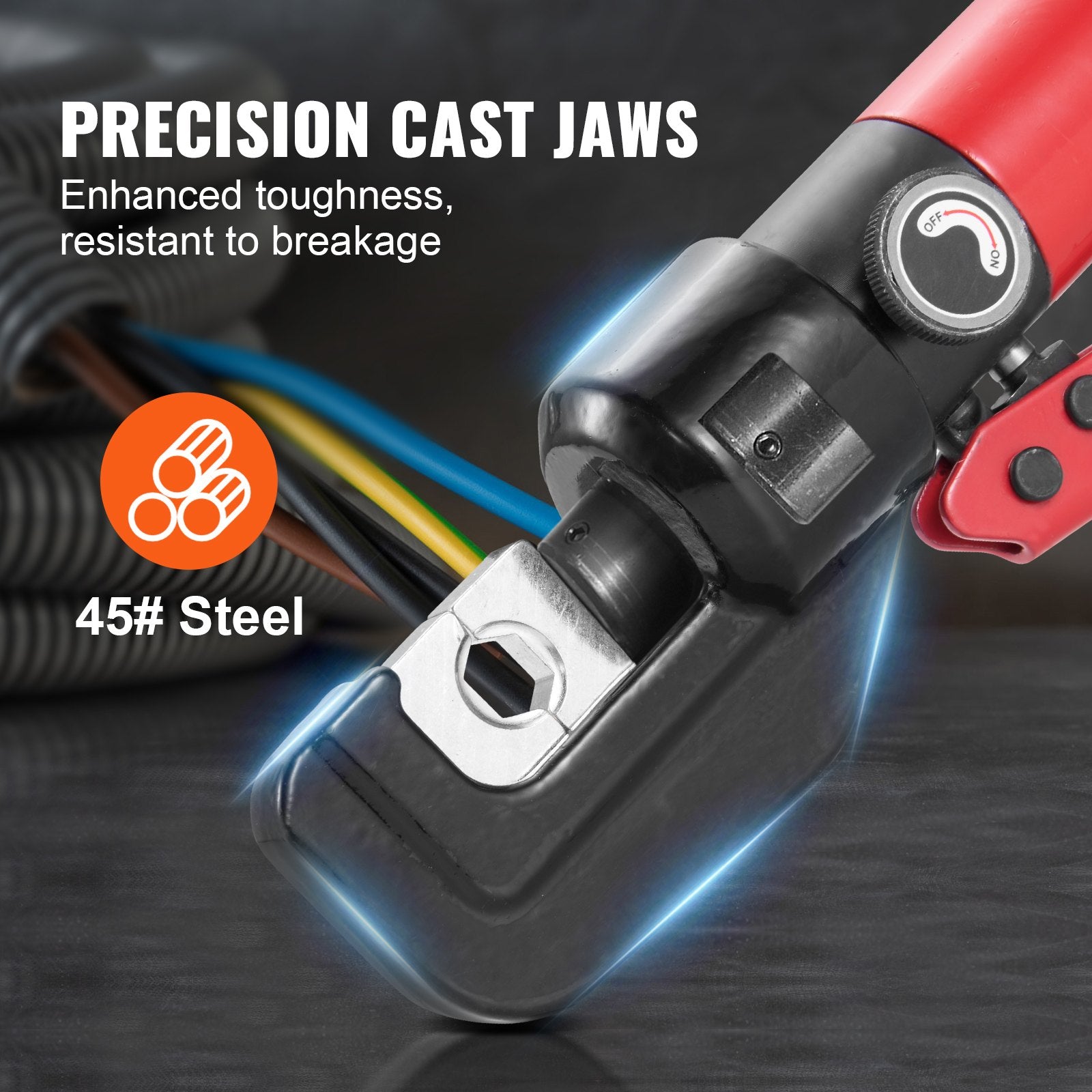 Hydraulic Crimping Tool with 9 Sets of Dies AWG12-2/0 Copper And Aluminum Terminal Battery Lug Crimper, with V952-DLYJQTLDLAWG16PK0V0