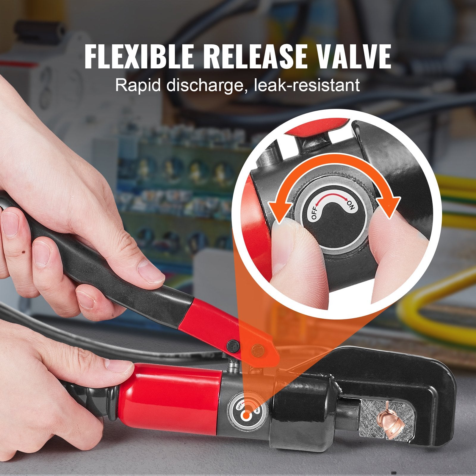 Hydraulic Crimping Tool with 9 Sets of Dies AWG12-2/0 Copper And Aluminum Terminal Battery Lug Crimper, with V952-DLYJQTLDLAWG16PK0V0