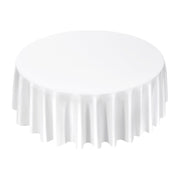 White Round Tablecloths 2 Pack, 120 Inches in Diameter, Stain- & Wrinkle- Resistant, Machine Washable Table V952-DLZB120YCBS2JJVKT001V0