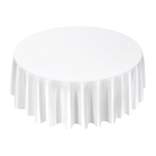 White Round Tablecloths 2 Pack, 120 Inches in Diameter, Stain- & Wrinkle- Resistant, Machine Washable Table V952-DLZB120YCBS2JJVKT001V0