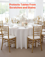 White Round Tablecloths 2 Pack, 120 Inches in Diameter, Stain- & Wrinkle- Resistant, Machine Washable Table V952-DLZB120YCBS2JJVKT001V0