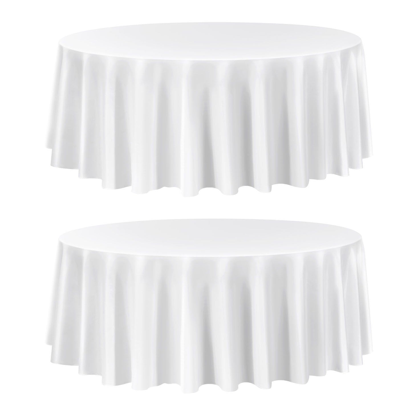 White Round Tablecloths 2 Pack, 120 Inches in Diameter, Stain- & Wrinkle- Resistant, Machine Washable Table V952-DLZB120YCBS2JJVKT001V0