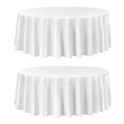 White Round Tablecloths 2 Pack, 120 Inches in Diameter, Stain- & Wrinkle- Resistant, Machine Washable Table V952-DLZB120YCBS2JJVKT001V0