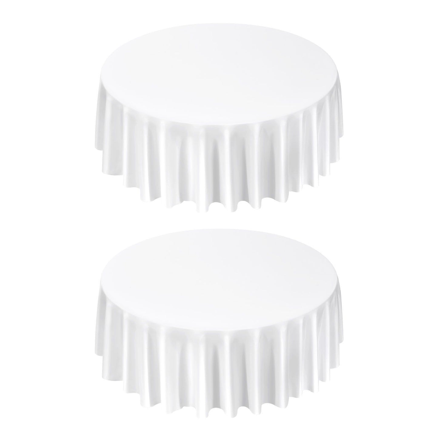 White Round Tablecloths 2 Pack, 120 Inches in Diameter, Stain- & Wrinkle- Resistant, Machine Washable Table V952-DLZB120YCBS2JJVKT001V0