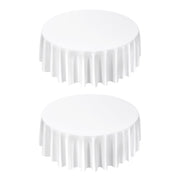 White Round Tablecloths 2 Pack, 120 Inches in Diameter, Stain- & Wrinkle- Resistant, Machine Washable Table V952-DLZB120YCBS2JJVKT001V0