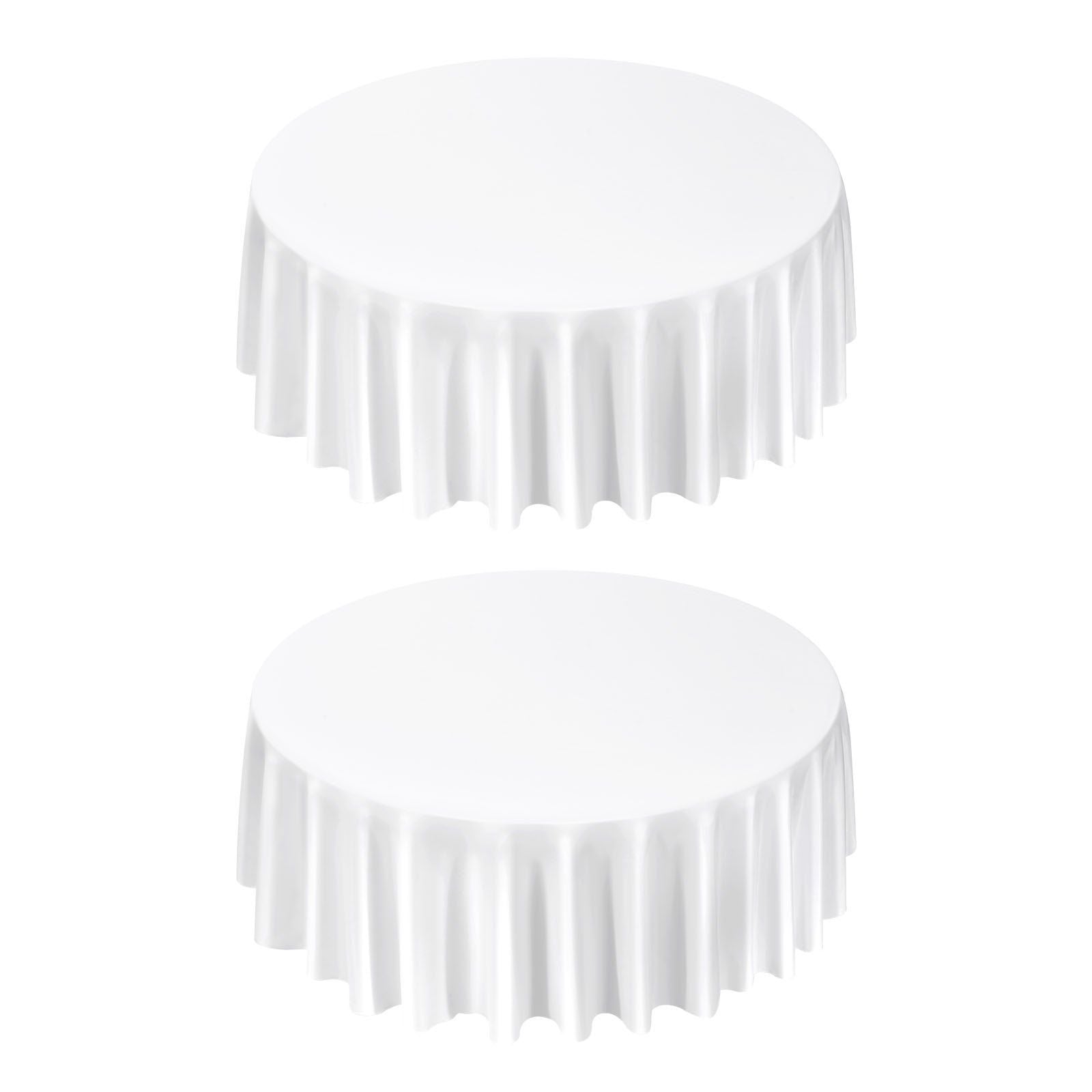 White Round Tablecloths 2 Pack, 120 Inches in Diameter, Stain- & Wrinkle- Resistant, Machine Washable Table V952-DLZB120YCBS2JJVKT001V0