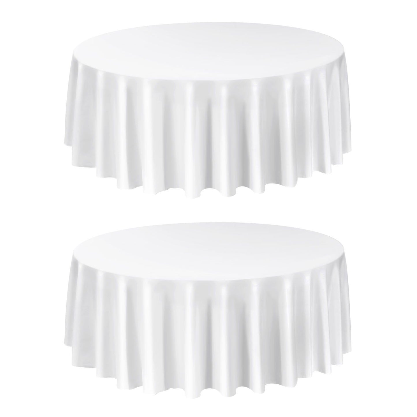 White Round Tablecloths 2 Pack, 120 Inches in Diameter, Stain- & Wrinkle- Resistant, Machine Washable Table V952-DLZB120YCBS2JJVKT001V0