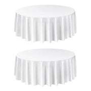 White Round Tablecloths 2 Pack, 120 Inches in Diameter, Stain- & Wrinkle- Resistant, Machine Washable Table V952-DLZB120YCBS2JJVKT001V0