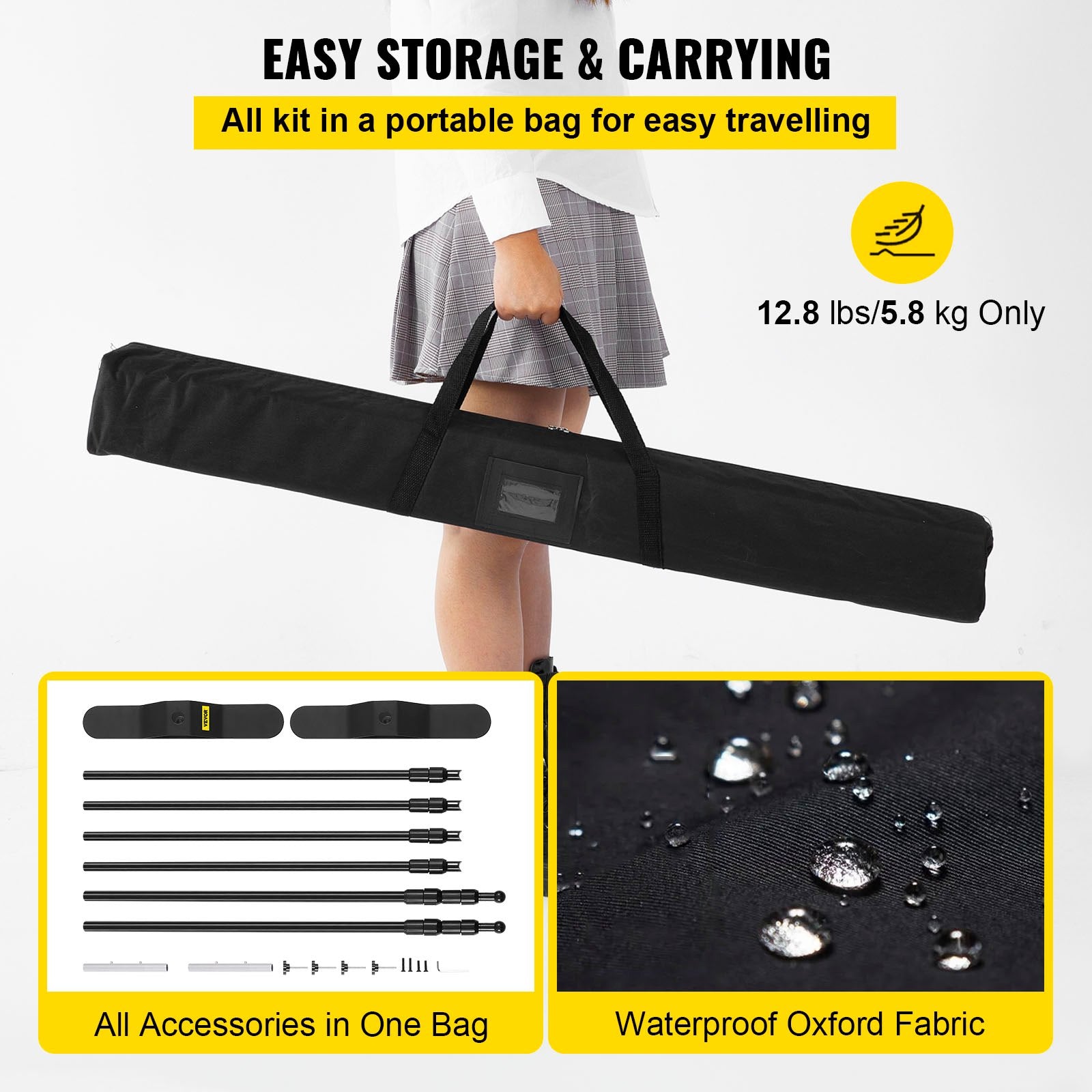 Telescopic Backdrop Banner Stand 8' x 8' Banner Stand Adjustable Step and Repeat Backdrop Banner Stand V952-DM-ABSZSJ00000001V0
