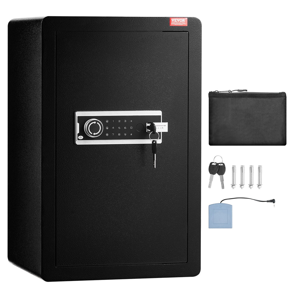 Single Door 3.5 cu.ft Safe Box with Key Lock & Password, Safe Lock Box with Fireproof Bag, Key Rack, LED V952-DMBXXLS3139CDLYSIV9