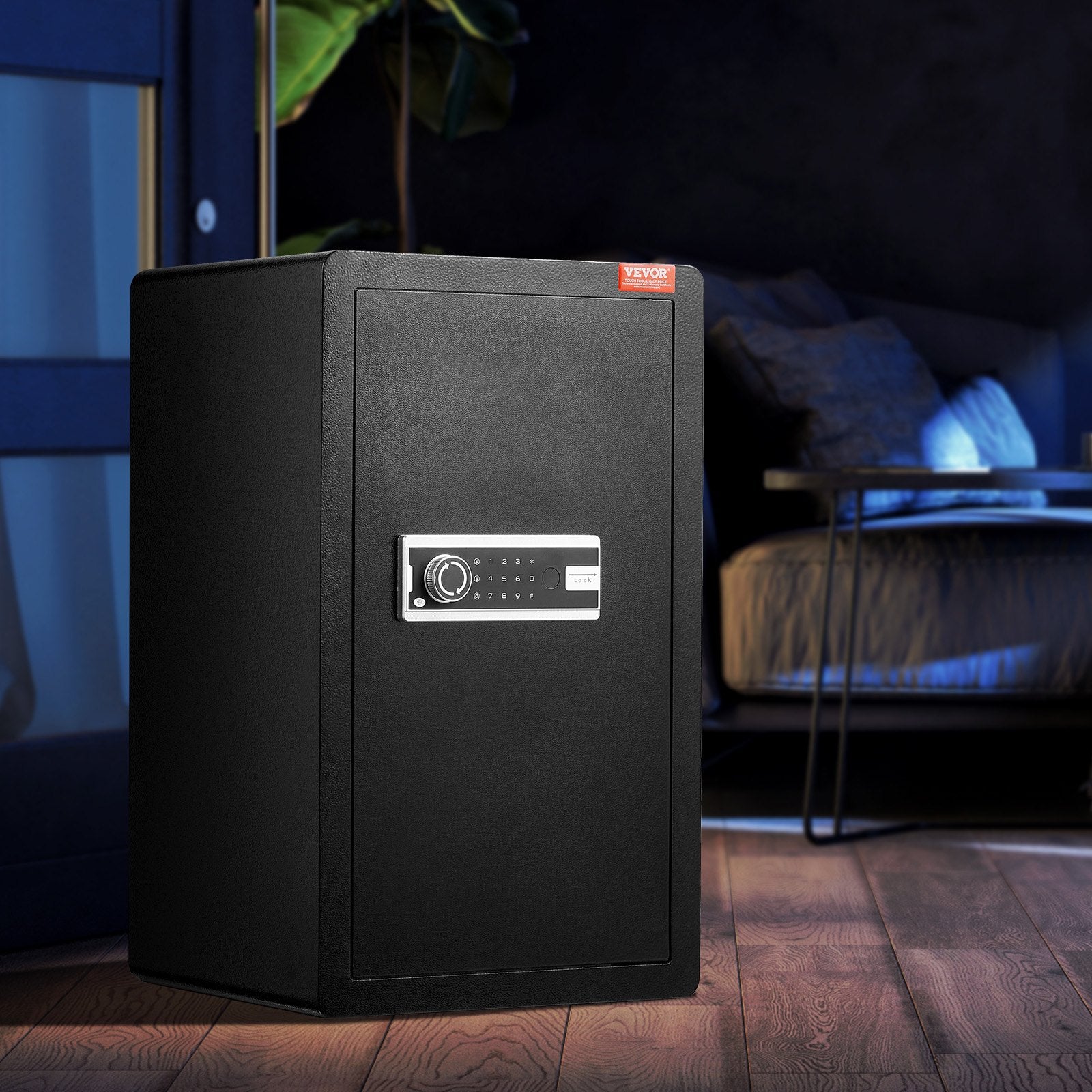 Single Door 4.0 cu.ft Safe Box with Key Lock & Password, Safe Lock Box with Fireproof Bag, Key Rack, LED V952-DMBXXLS452CUYI3X5V9
