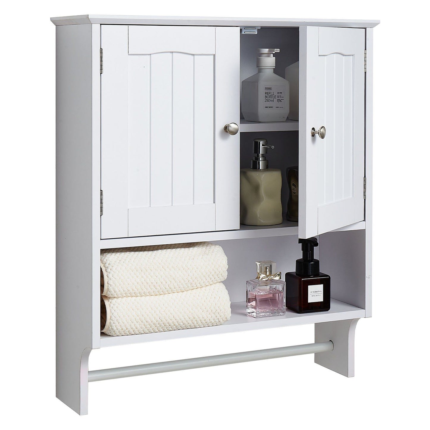 Bathroom Wall Cabinet, 2 Doors and Adjustable Shelf, Over the Toilet Storage Medicine Cabinet Wall Mounted, V952-DMJG2JYJGBSPJ9VYN001V0
