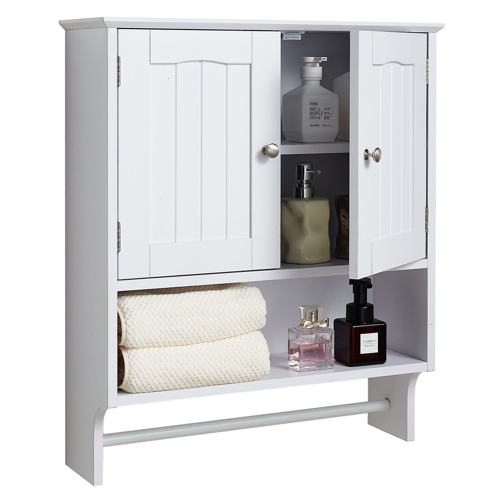 Bathroom Wall Cabinet, 2 Doors and Adjustable Shelf, Over the Toilet Storage Medicine Cabinet Wall Mounted, V952-DMJG2JYJGBSPJ9VYN001V0