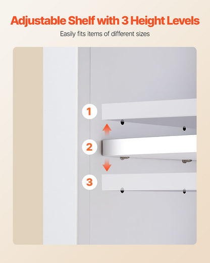 Bathroom Wall Cabinet, 2 Doors and Adjustable Shelf, Over the Toilet Storage Medicine Cabinet Wall Mounted, V952-DMJG2JYJGBSPJ9VYN001V0