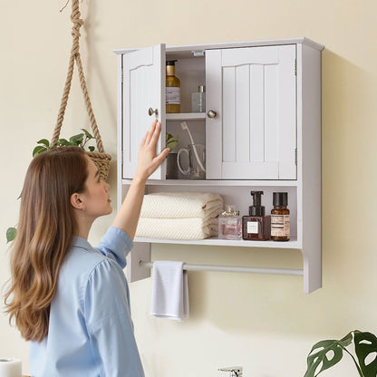 Bathroom Wall Cabinet, 2 Doors and Adjustable Shelf, Over the Toilet Storage Medicine Cabinet Wall Mounted, V952-DMJG2JYJGBSPJ9VYN001V0