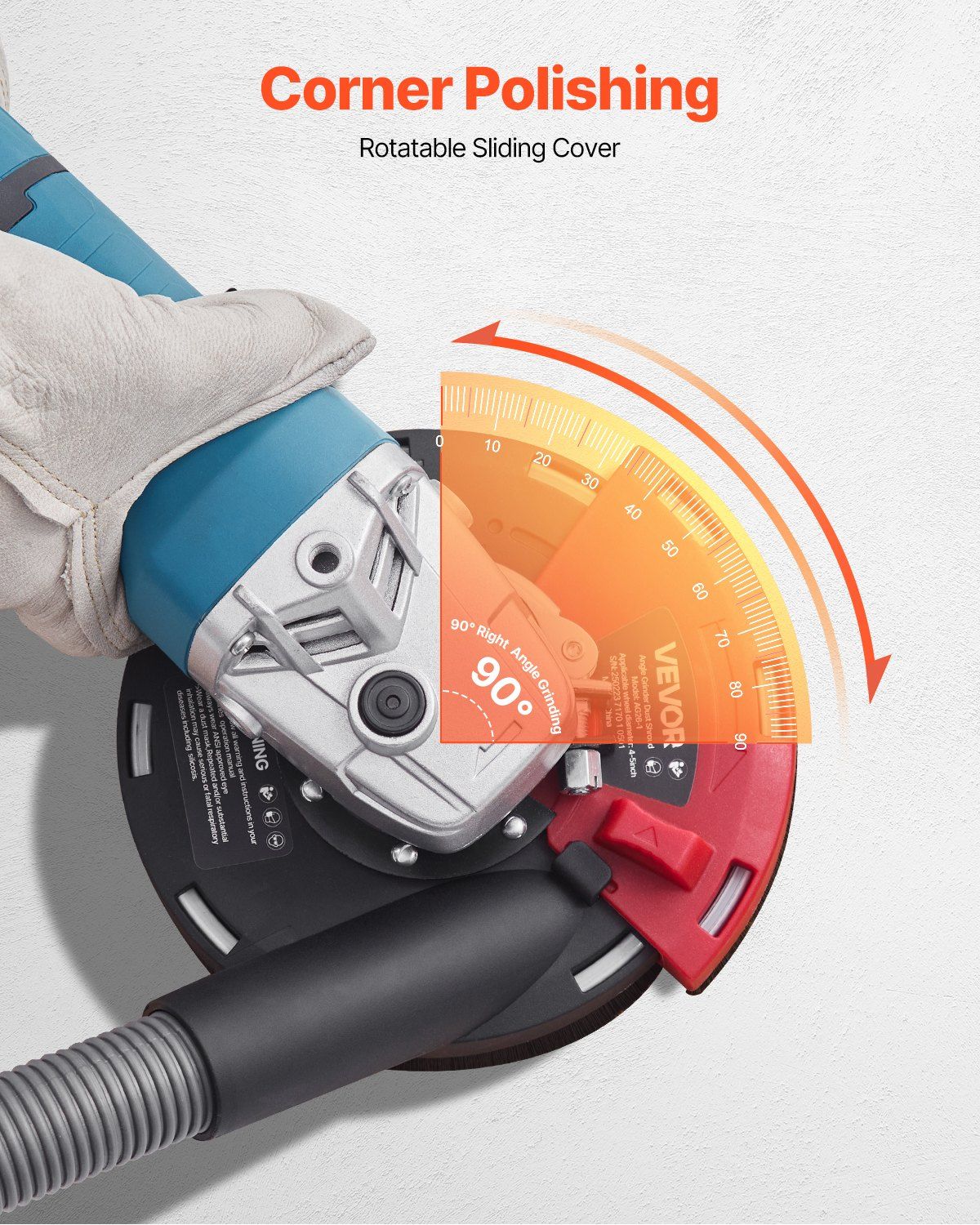 Grinding Dust Shroud for Angle Grinder, Universal 100-125mm, Surface Grinder Dust Shroud with 6 Clamping V952-DMKFCZDMKBTM2BN0S001V0