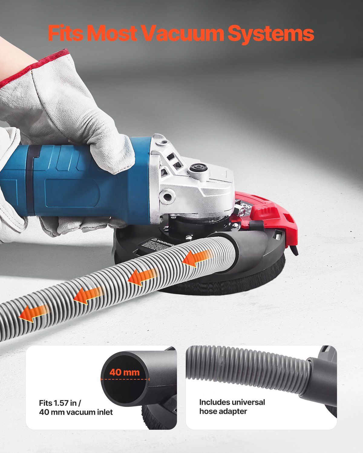 Grinding Dust Shroud for Angle Grinder, Universal 100-125mm, Surface Grinder Dust Shroud with 6 Clamping V952-DMKFCZDMKBTM2BN0S001V0