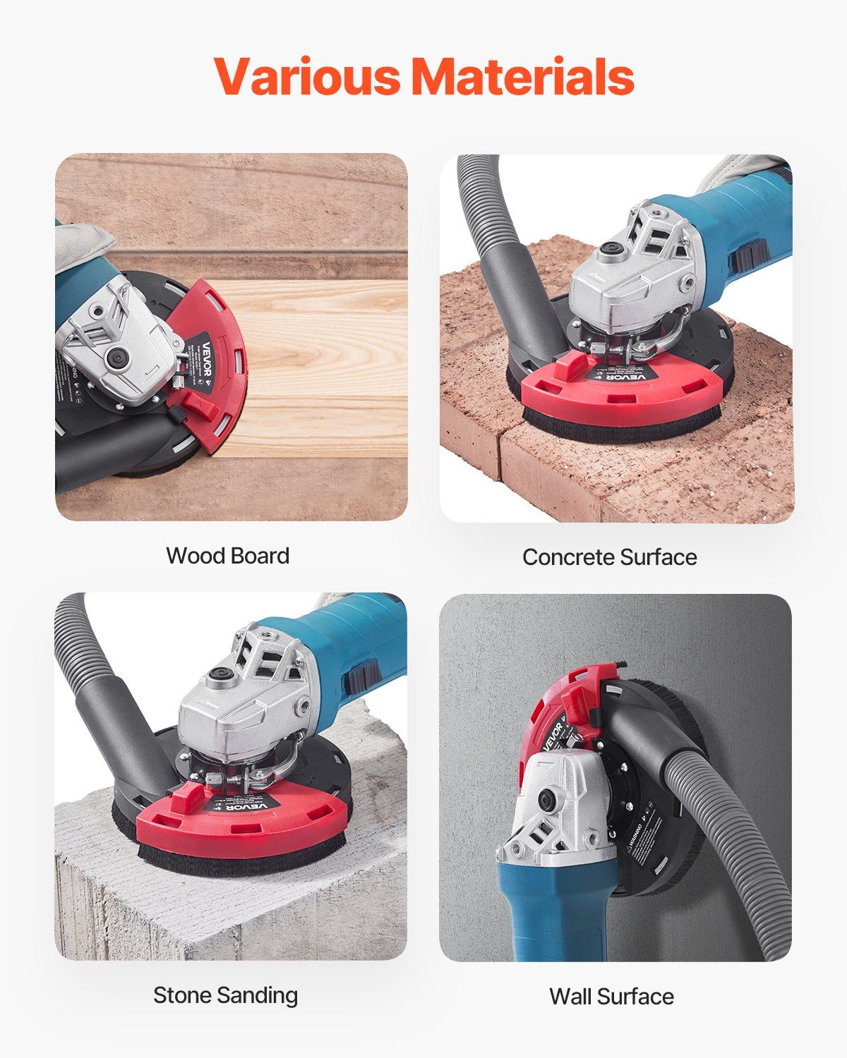 Grinding Dust Shroud for Angle Grinder, Universal 100-125mm, Surface Grinder Dust Shroud with 6 Clamping V952-DMKFCZDMKBTM2BN0S001V0
