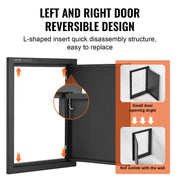 BBQ Access Door, 415x570 mm Single Outdoor Kitchen Door, Cold Plate Flush Mount Door, Wall Vertical Door with V952-DMMBSCJM16X2HCHIDV0