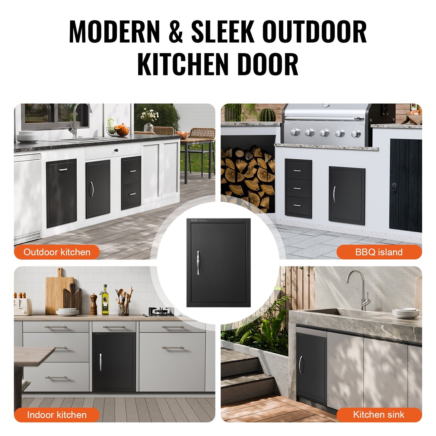 BBQ Access Door, 415x570 mm Single Outdoor Kitchen Door, Cold Plate Flush Mount Door, Wall Vertical Door with V952-DMMBSCJM16X2HCHIDV0