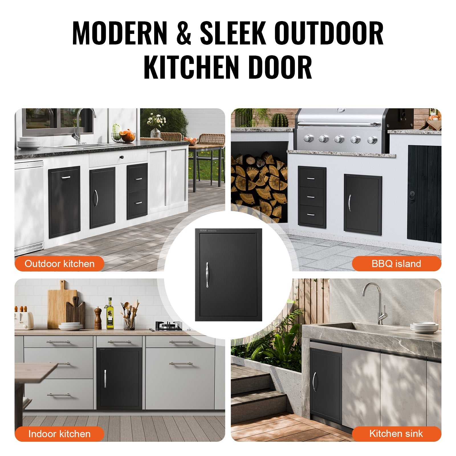 BBQ Access Door, 415x570 mm Single Outdoor Kitchen Door, Cold Plate Flush Mount Door, Wall Vertical Door with V952-DMMBSCJM16X2HCHIDV0