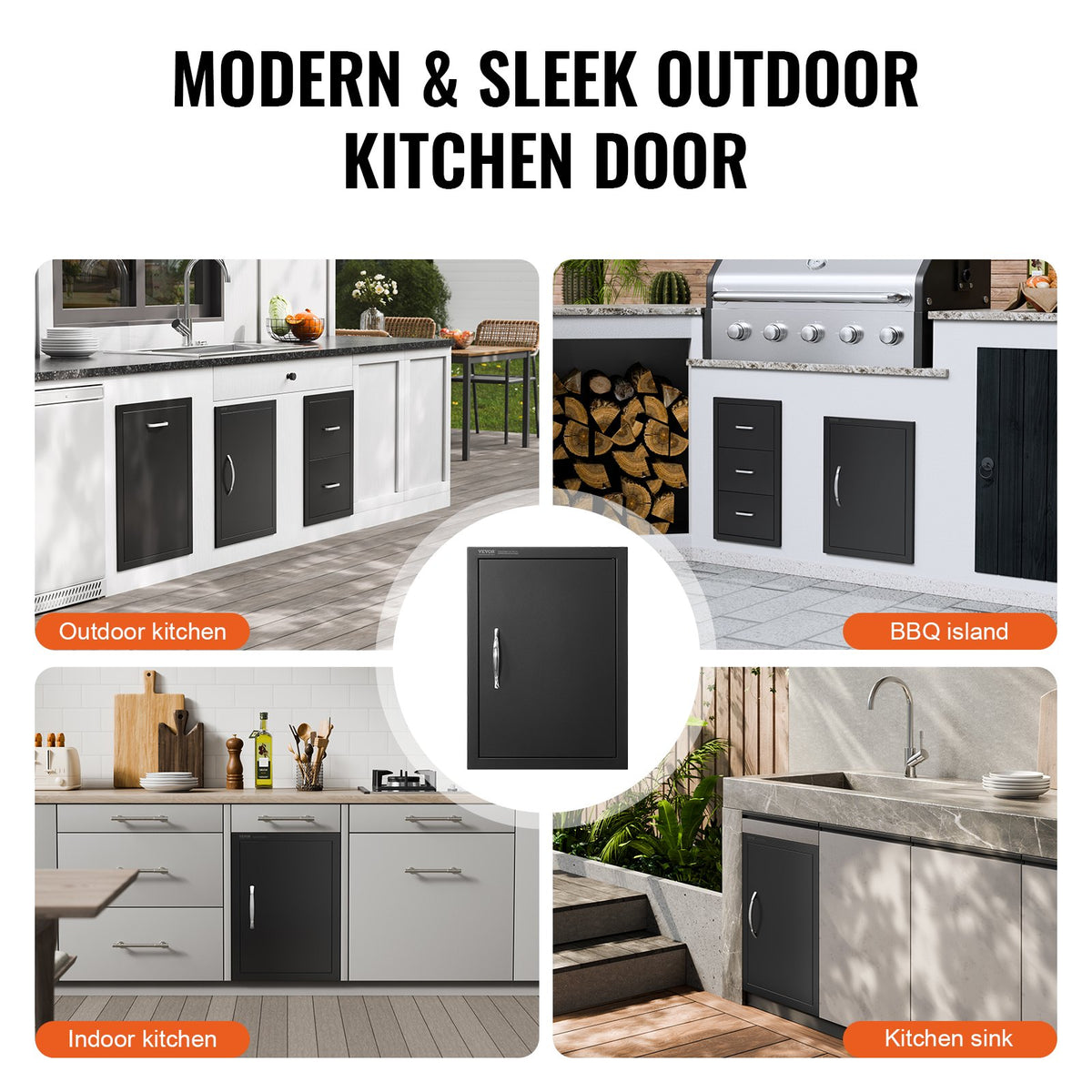 BBQ Access Door, 415x570 mm Single Outdoor Kitchen Door, Cold Plate Flush Mount Door, Wall Vertical Door with V952-DMMBSCJM16X2HCHIDV0