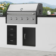 BBQ Access Door, 415x570 mm Single Outdoor Kitchen Door, Cold Plate Flush Mount Door, Wall Vertical Door with V952-DMMBSCJM16X2HCHIDV0