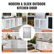 BBQ Access Door, 457x610 mm Single Outdoor Kitchen Door, Stainless Steel Flush Mount Door, Wall Vertical Door V952-DMMBSCJMYS18HT3RAV0