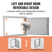 BBQ Access Door, 610x432 mm Single Outdoor Kitchen Door, Stainless Steel Flush Mount Door, Wall Vertical Door V952-DMMBSCJMYS24LQ87IV0