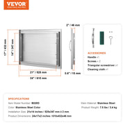 BBQ Access Door, 610x432 mm Single Outdoor Kitchen Door, Stainless Steel Flush Mount Door, Wall Vertical Door V952-DMMBSCJMYS24LQ87IV0