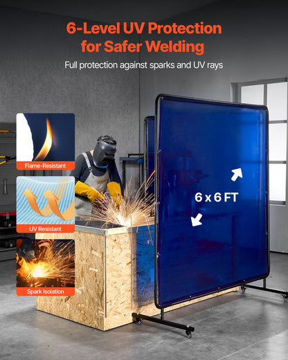 Welding Screen with Frame, 1.74 x 1.74 m Welding Curtain Screen, Flame-Resistant Vinyl Protection Screens V952-DMPF1JZ66FTYYDKKS001V0