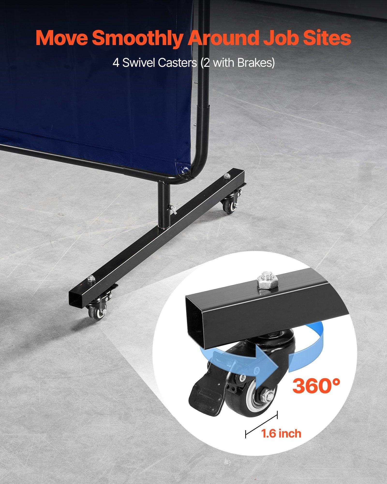 Welding Screen with Frame, 1.74 x 2.34m Welding Curtain Screen, Flame-Resistant Vinyl Protection Screens with V952-DMPF1JZ68FTYFQJGS001V0