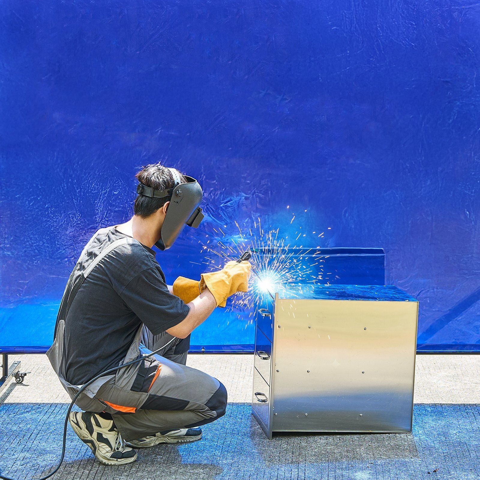 Welding Screen with Frame, 1.74 x 2.34m Welding Curtain Screen, Flame-Resistant Vinyl Protection Screens with V952-DMPF1JZ68FTYFQJGS001V0