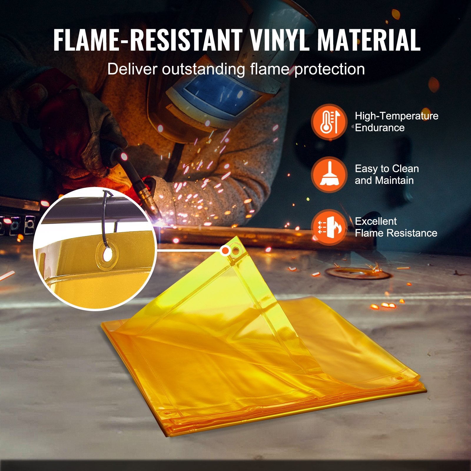 Welding Screen with Frame, 6' x 6' Welding Curtain Screen, Flame-Resistant Vinyl Welding Protection Screen on V952-DMSHJPF6X6YCWE2S4V0