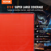 Welding Screen with Frame, 6' x 8' Welding Curtain Screen, Flame-Resistant Vinyl Welding Protection Screen on V952-DMSHJPF6X8YCCZQN5V0