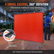 Welding Screen with Frame, 6' x 8' Welding Curtain Screen, Flame-Resistant Vinyl Welding Protection Screen on V952-DMSHJPF6X8YCCZQN5V0