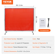 Welding Screen with Frame, 6' x 8' Welding Curtain Screen, Flame-Resistant Vinyl Welding Protection Screen on V952-DMSHJPF6X8YCCZQN5V0